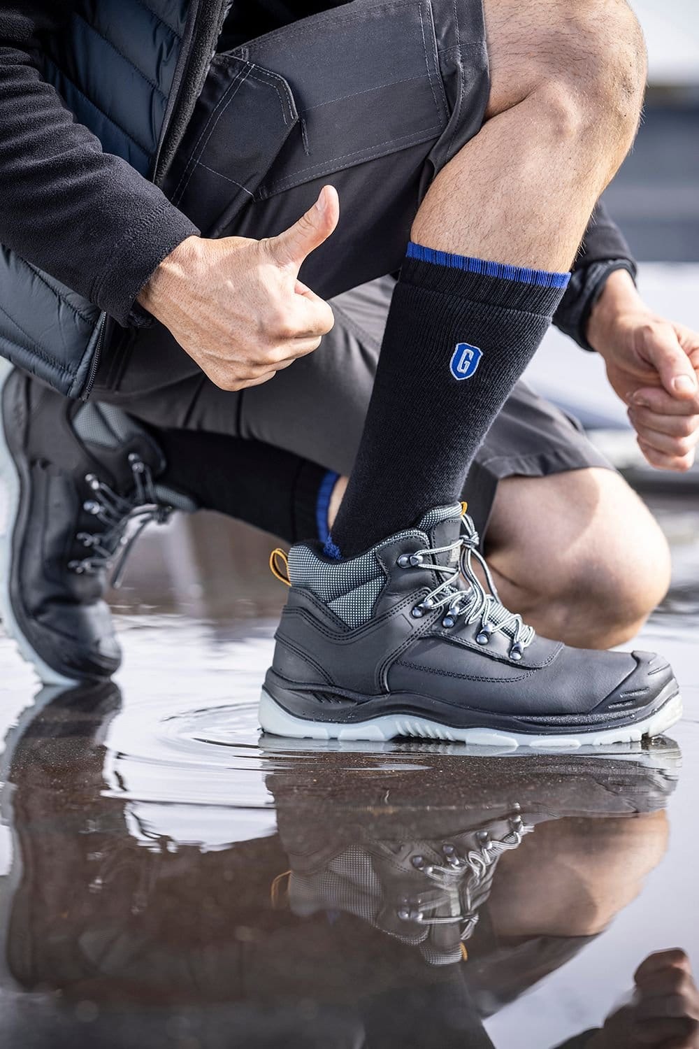 SOCKSHOP Blue Guard SOCKSHOP Blue Guard Men's 3 Pack Ultra Durable Work Socks: Heavy Duty for Steel Toe Boots in Black - 4