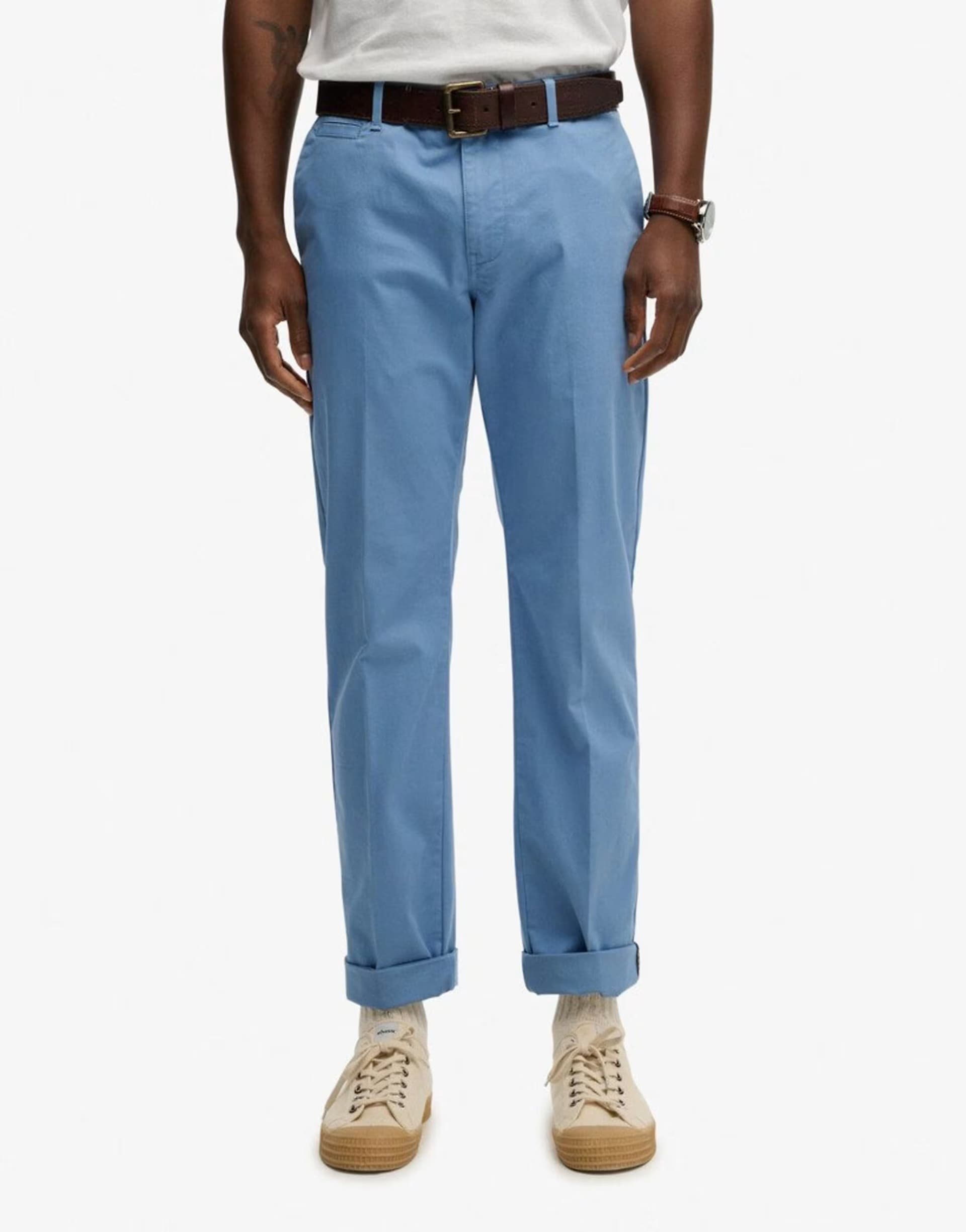 ASOS Superdry Premium regular chinos in washed blue