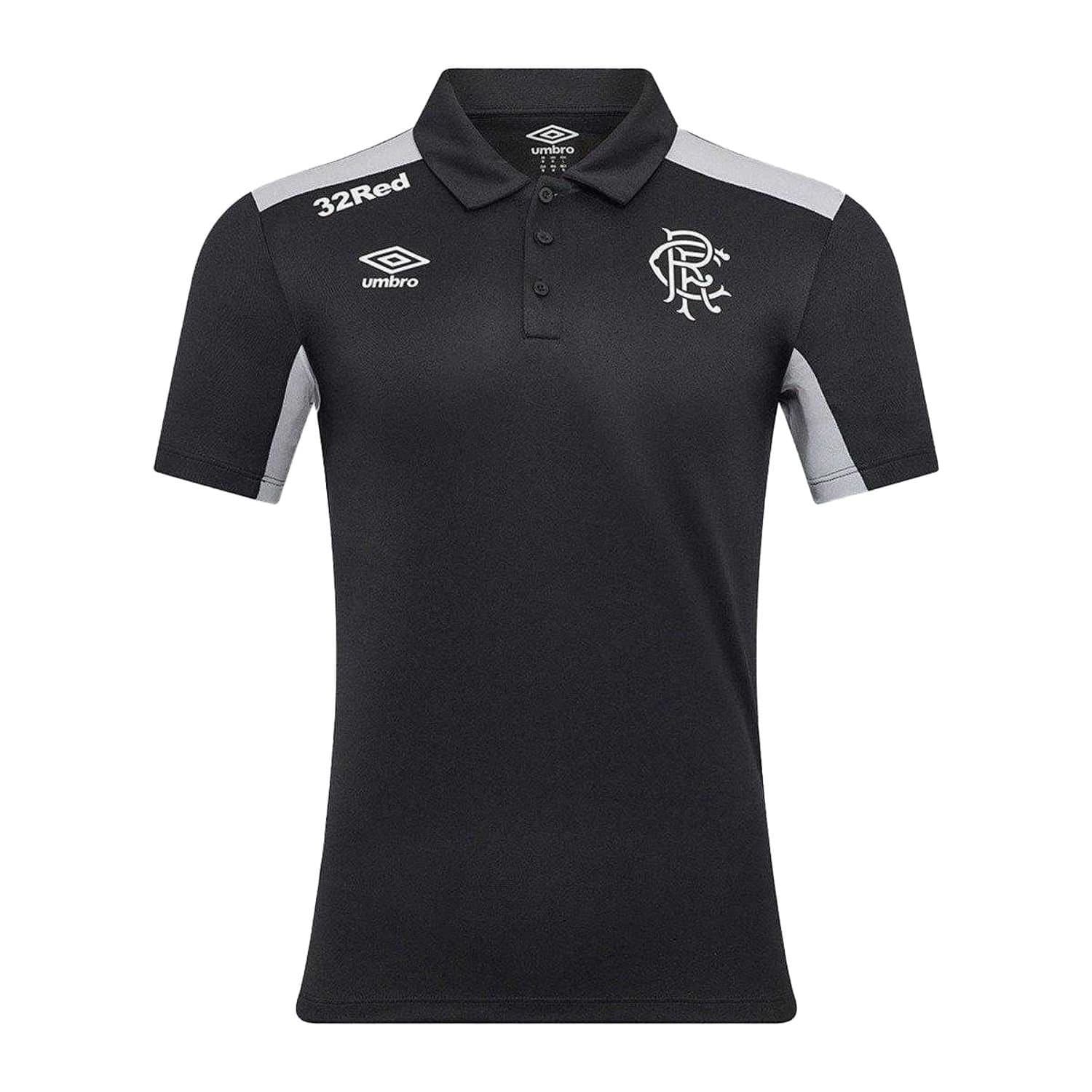 Umbro Umbro Men's Presentation Rangers FC Polyester Polo Shirt in Jet Black