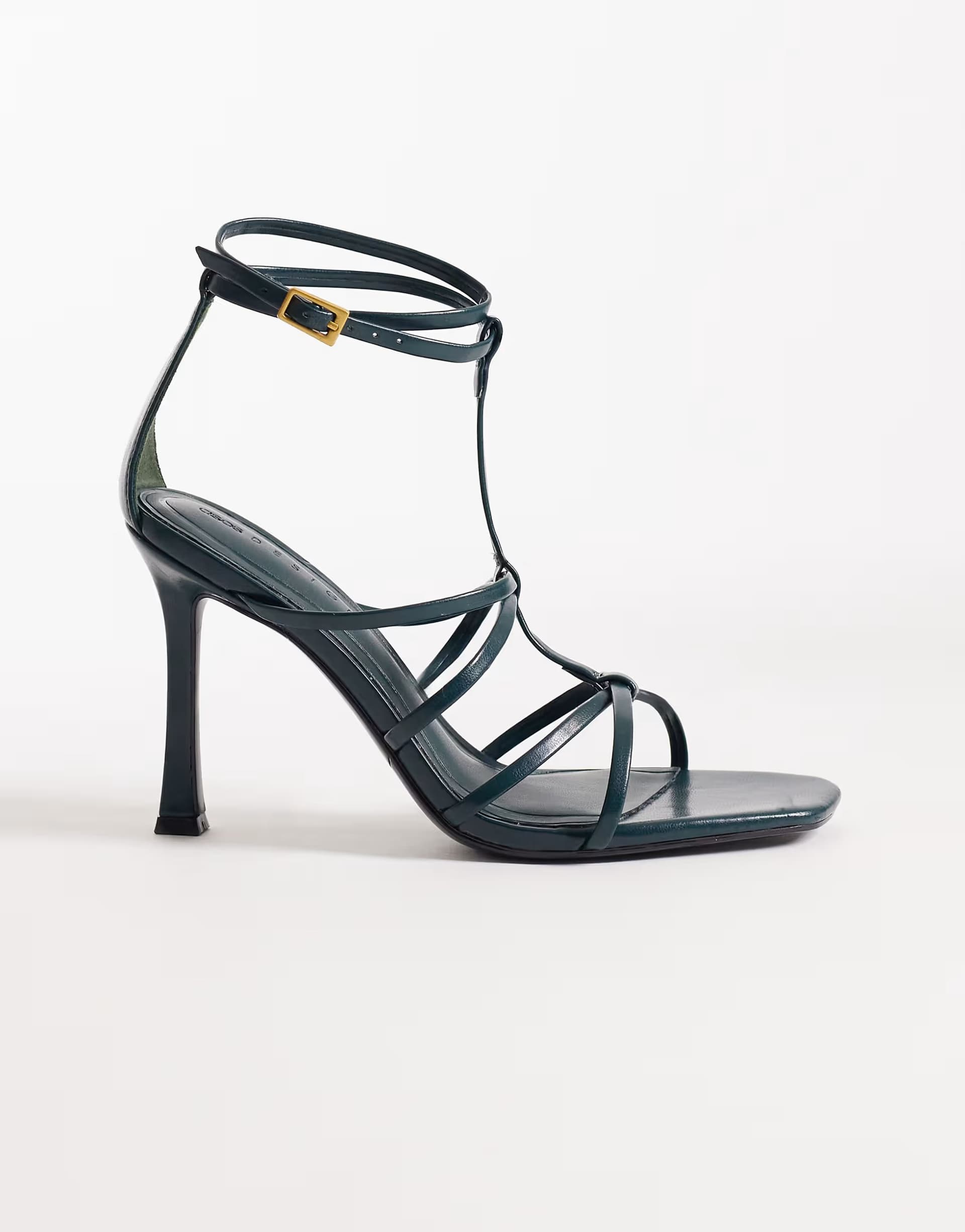 ASOS ASOS DESIGN Natalia caged T bar high heel sandals in teal
