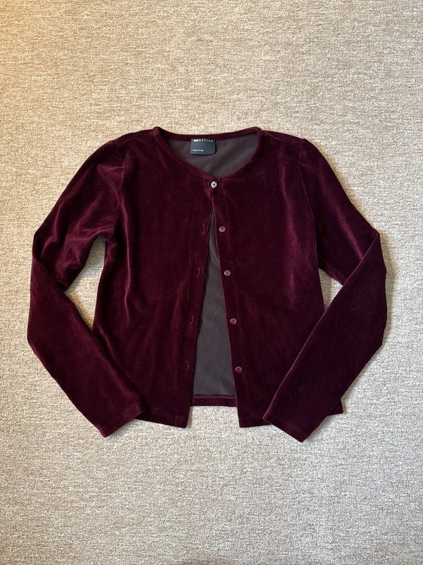 ASOS ASOS Design Ribbed Velvet Cardi/Top S - 1