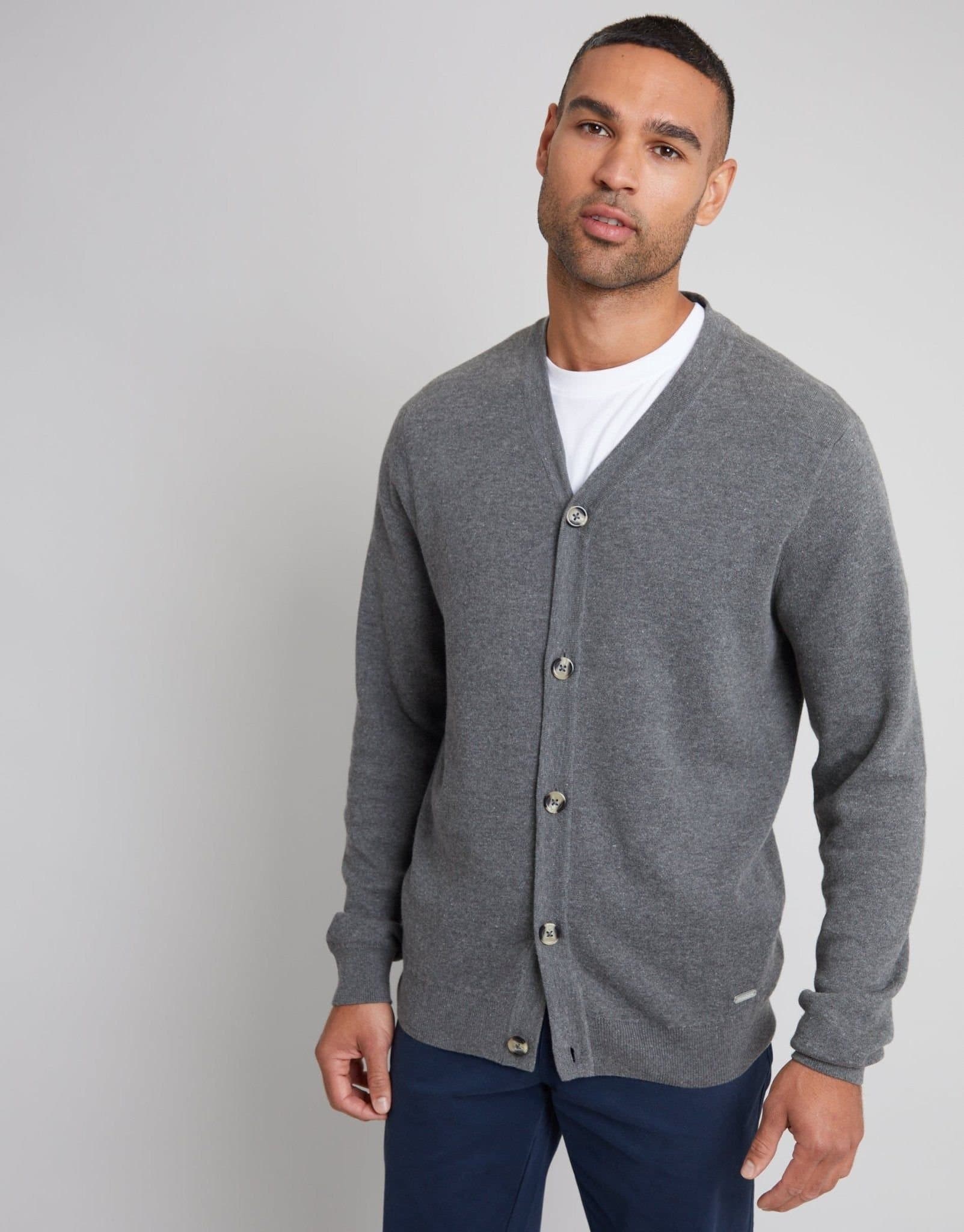 Threadbare threadbare Men's Knitted Cardigan in Grey