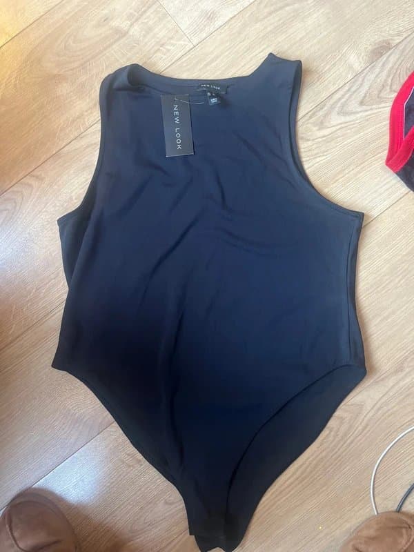 New Look Black silky bodysuit. Size 18. New look