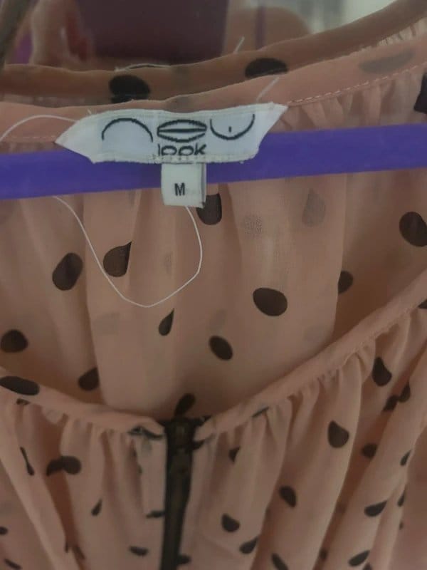 New Look Rose Polka Dot Bat Winged Chiffon Top