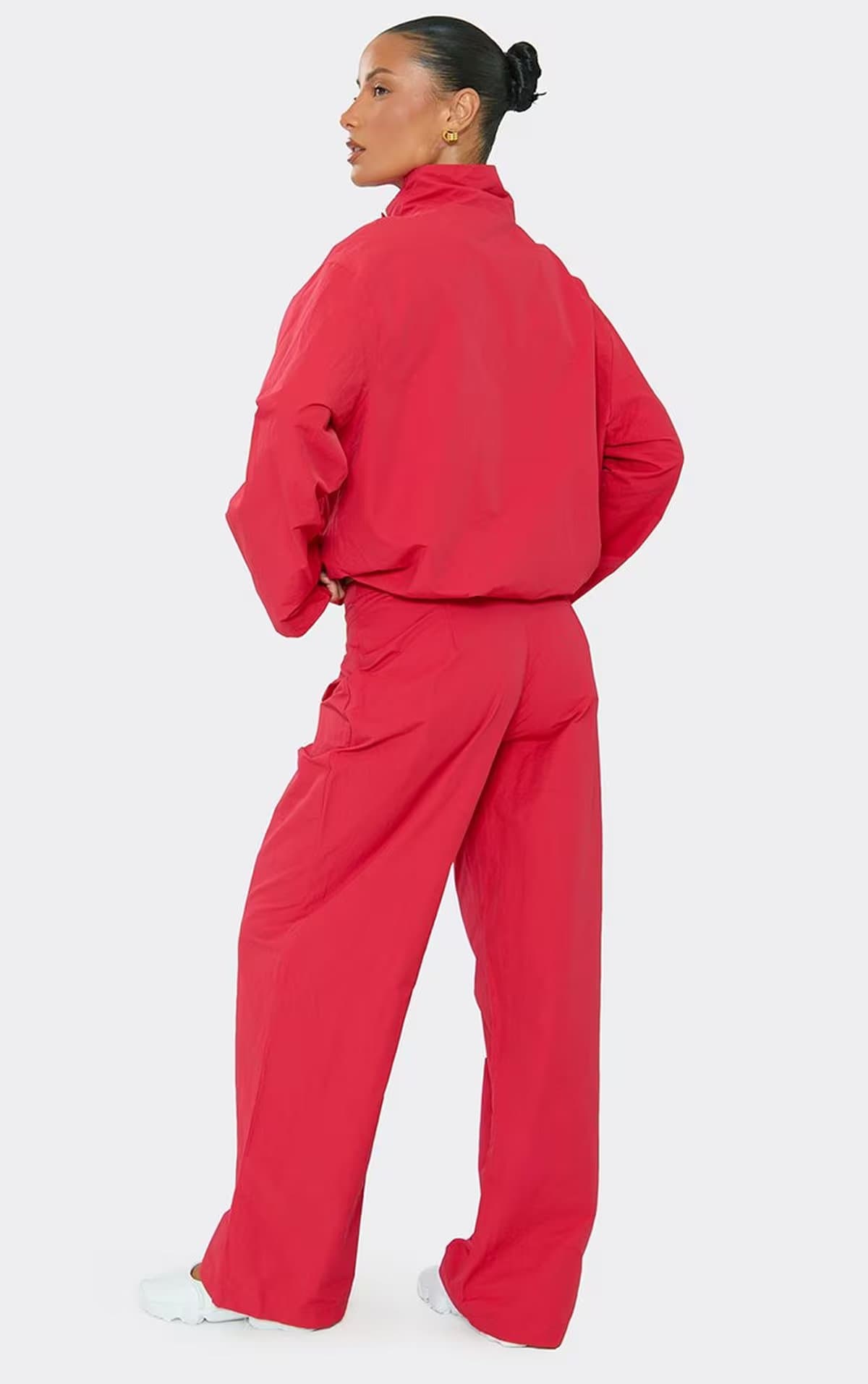 EGO EGO Red Shell Trousers In Mid Rise Straight Leg, Women's Size UK