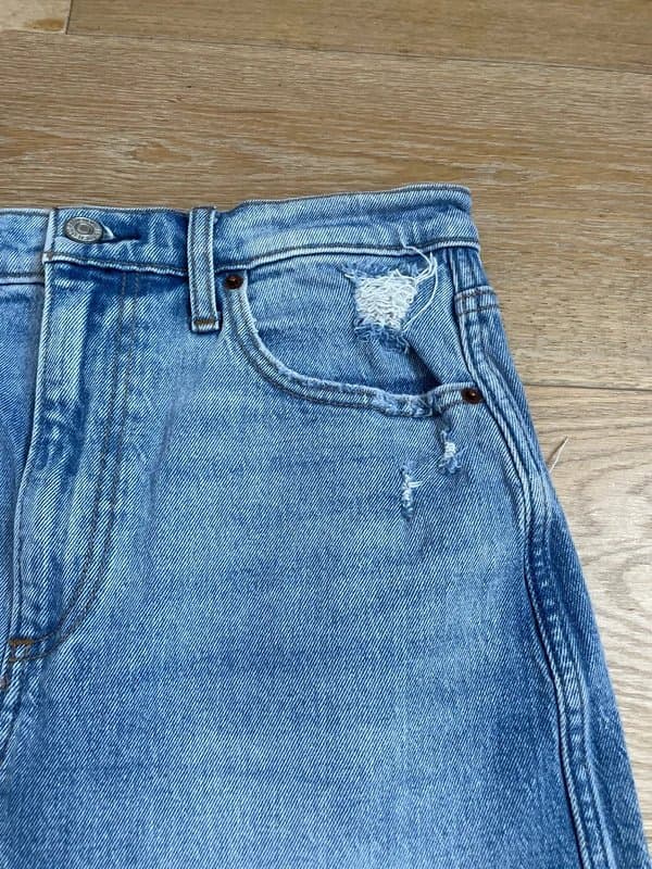 Abercrombie & Fitch high waist y2k abercrombie and fitch denim mini skirt ripped hollister retro