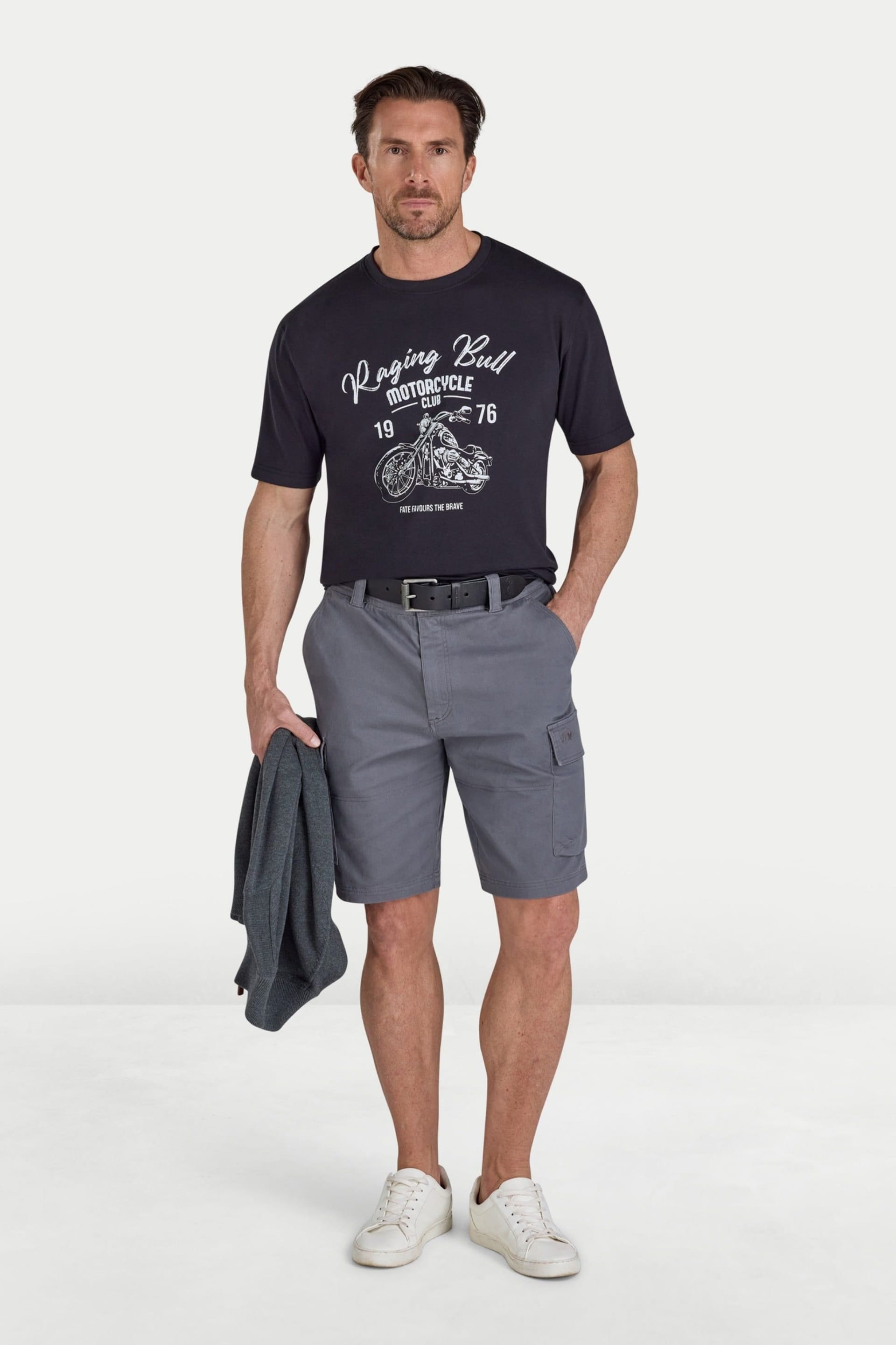 raging bull Raging Bull Men's Classic Cargo Short in Grey - 4