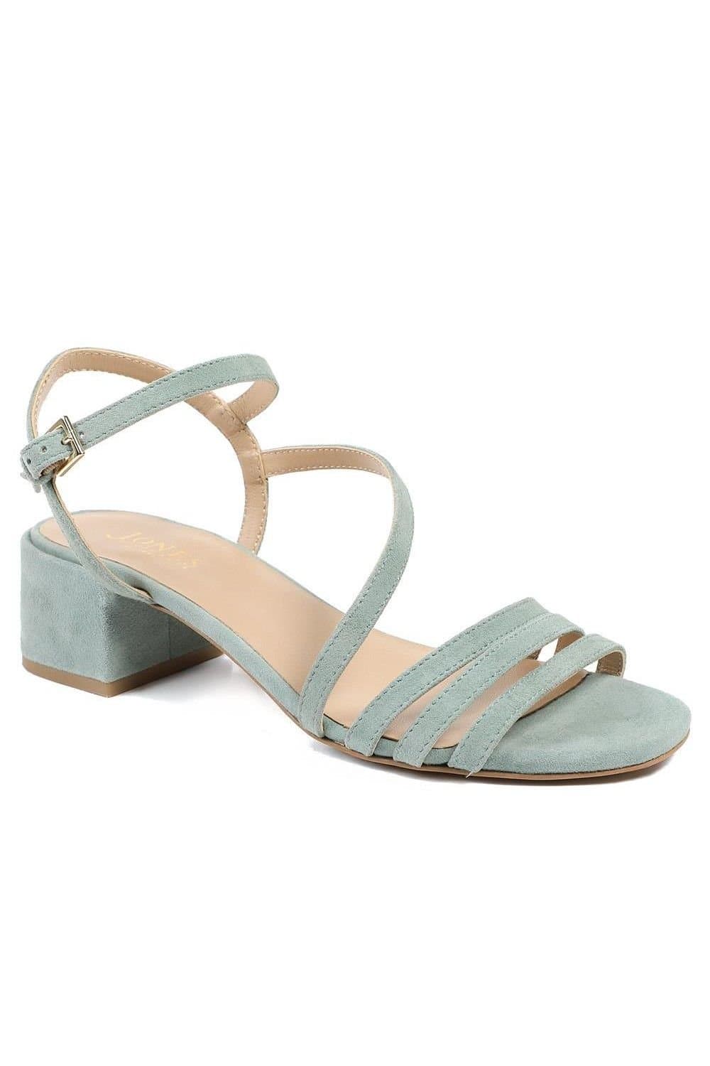 Jones Bootmaker Jones Bootmaker Women's Ginette2 Heeled Leather Sandals in Mint