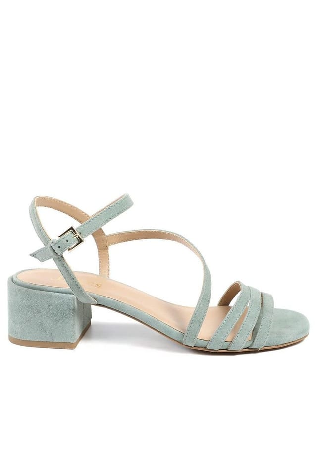 Jones Bootmaker Jones Bootmaker Women's Ginette2 Heeled Leather Sandals in Mint - 2