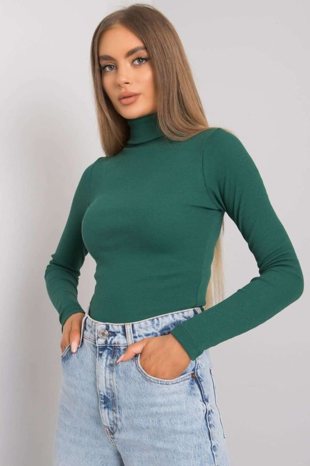 Love Lace Love Lace Women's Fitted Long Sleeve Turtleneck Top Style 173407 in Green - 2