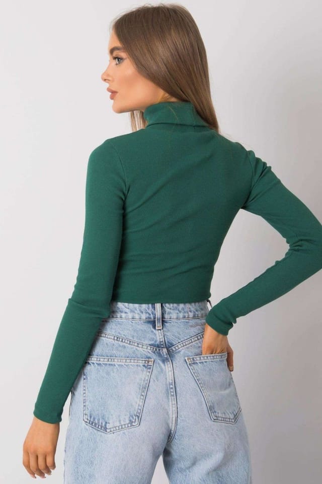 Love Lace Love Lace Women's Fitted Long Sleeve Turtleneck Top Style 173407 in Green - 3