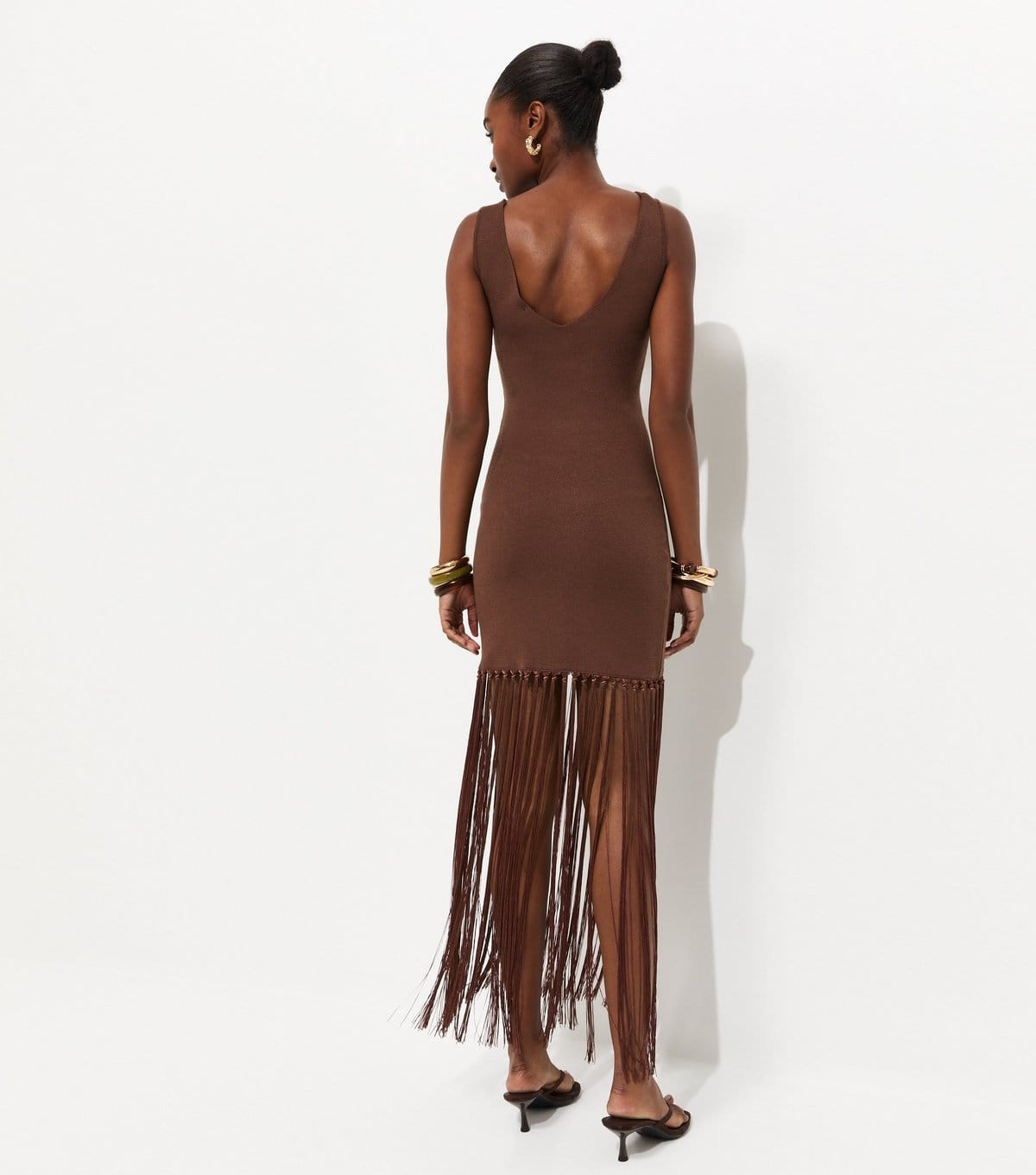 New Look Women's Brown Compact Tassel Hem Mini Dress New Look - 4