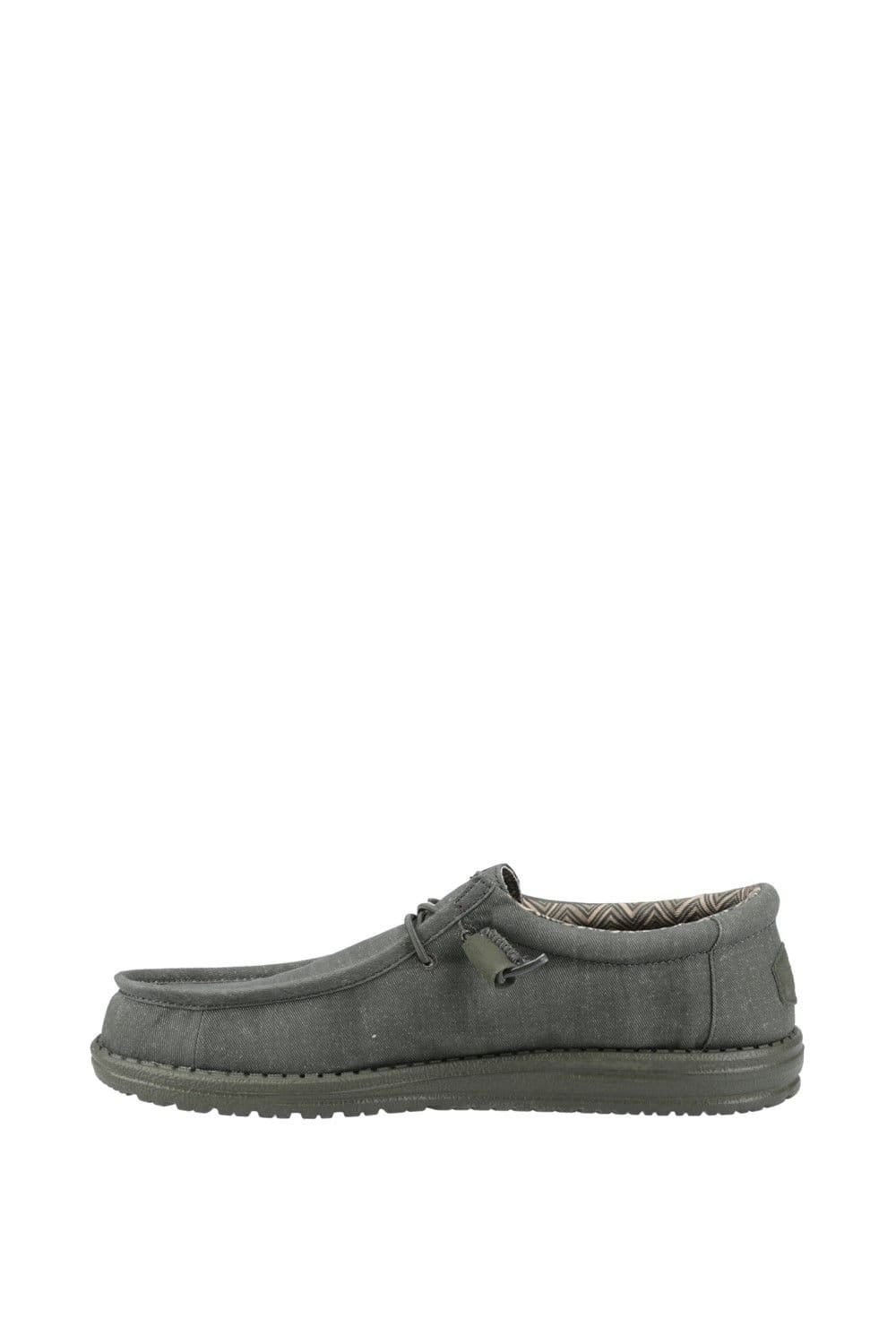 HEY DUDE Hey Dude Men's Wally Stretch Canvas Shoes in Green - 4