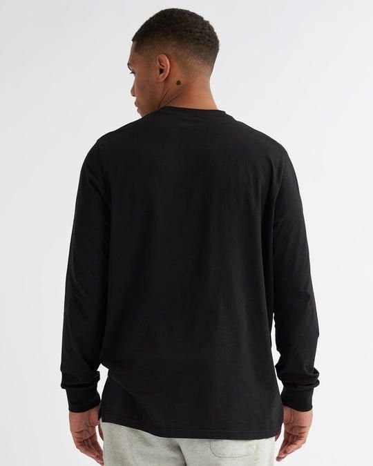 Alse Studio Alse Studio Men's Cotton Premium Quality T-Shirt Long Sleeve With Chest Pocket in Black - 3
