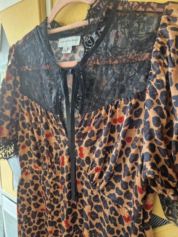 Never Fully Dressed Never fully dressed women's Cherry Leopard Lyla Mini Dress size 14