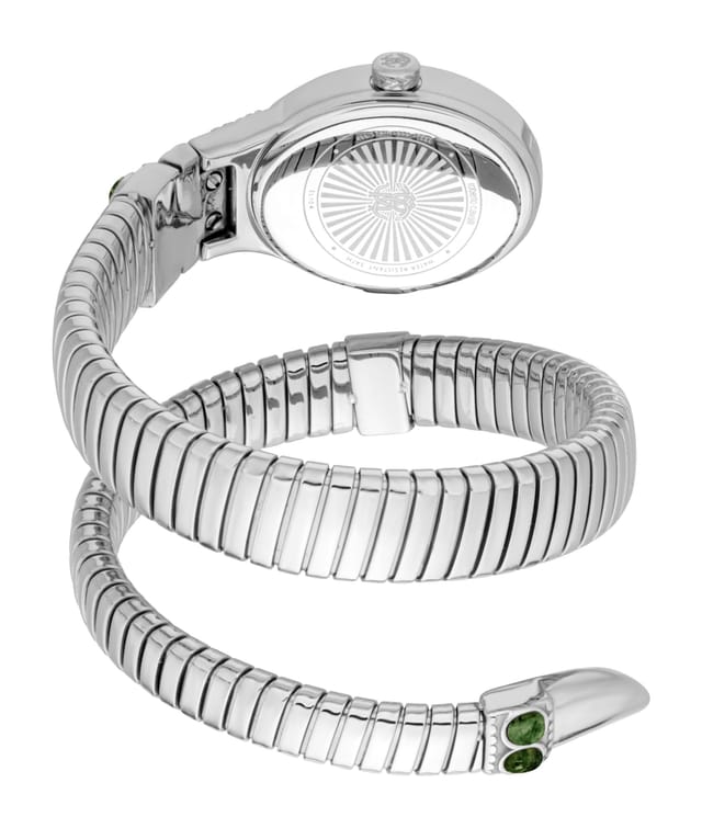 Roberto Cavalli Roberto Cavalli Women's Snake Stainless Steel Black Dial Watch in Silver - 2
