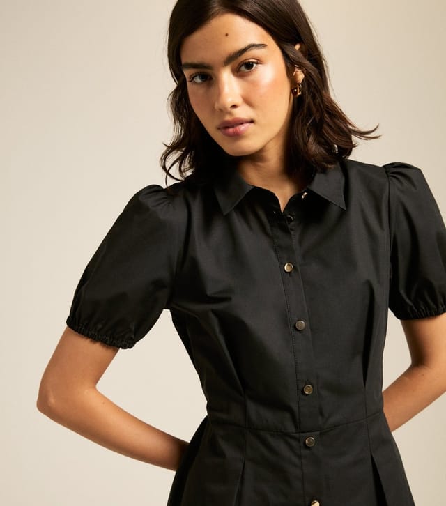 New Look Women's Black Bubble Hem Mini Shirt Dress New Look - 3