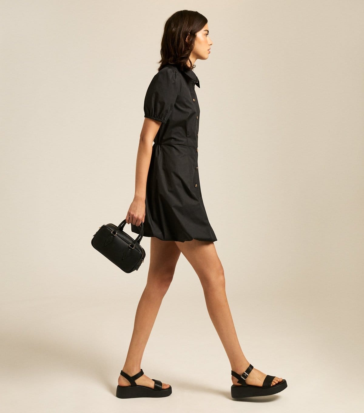 New Look Women's Black Bubble Hem Mini Shirt Dress New Look - 4