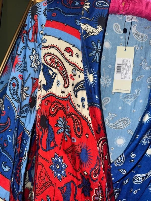 Never Fully Dressed NFD Blue Bandana Clash Brooklyn Wrap Dress Size 6 NEW
