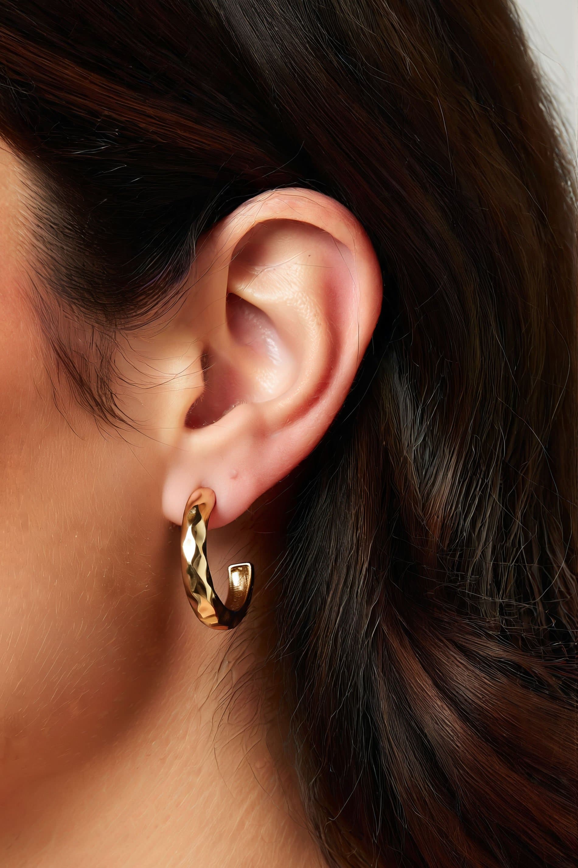 Yours Gold Tone Textured Twist Hoop Earrings