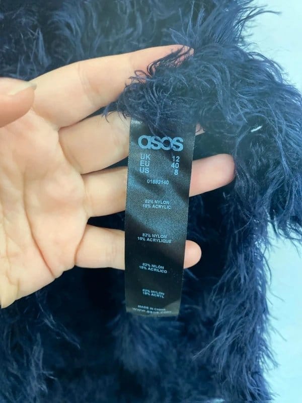 ASOS Faux Feather Jumper in Navy