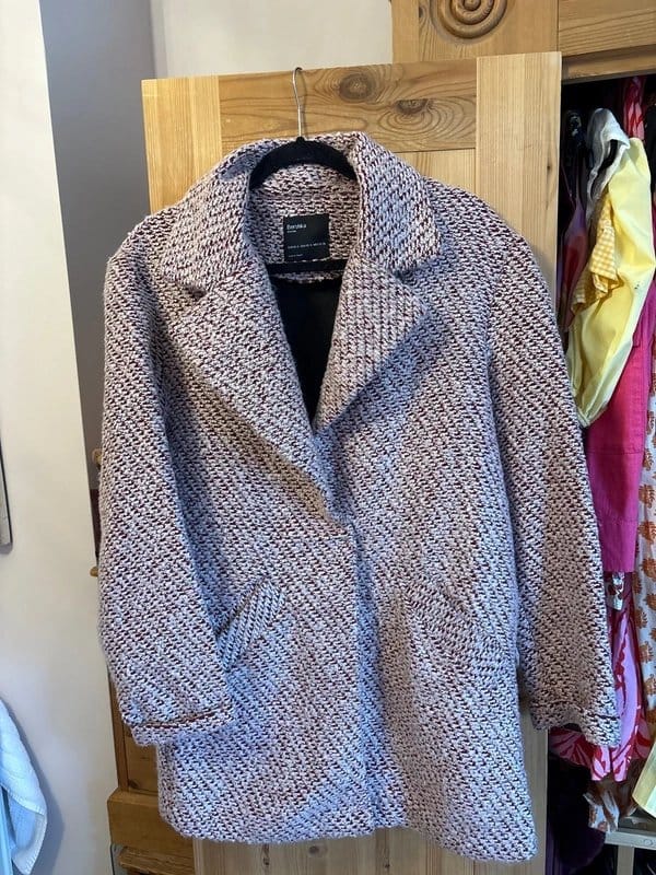 Bershka Pink & Burgundy Overcoat