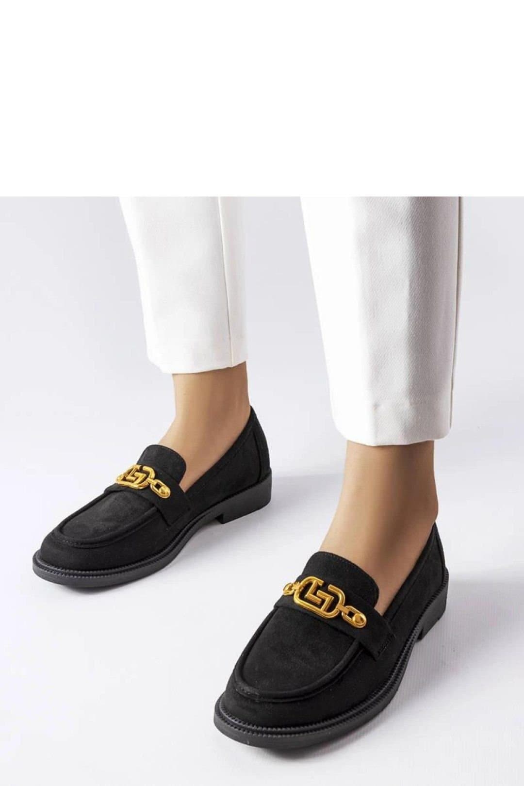 Love Lace Love Lace Women's Elegant Suede Slip On Moccasins with Decorative Trim in Black