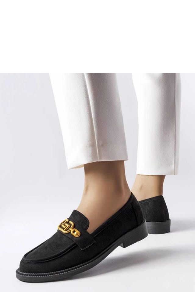 Love Lace Love Lace Women's Elegant Suede Slip On Moccasins with Decorative Trim in Black - 2