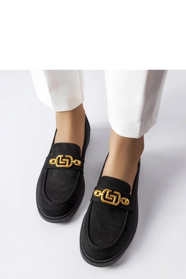Love Lace Love Lace Women's Elegant Suede Slip On Moccasins with Decorative Trim in Black - 3