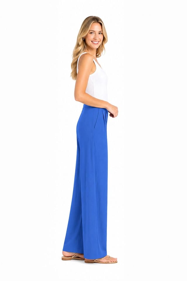 Kettlewell Kettlewell Women's Selena Satin Trousers in Royal - 3