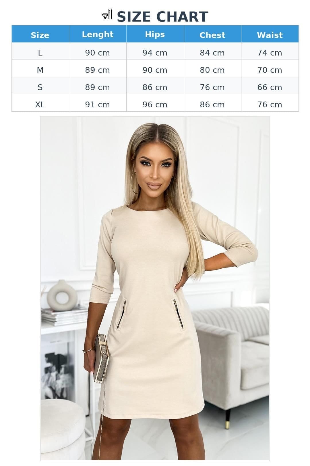 Love Lace Love Lace Women's Classic Trapeze Dress Gold Zippers in Beige - 4