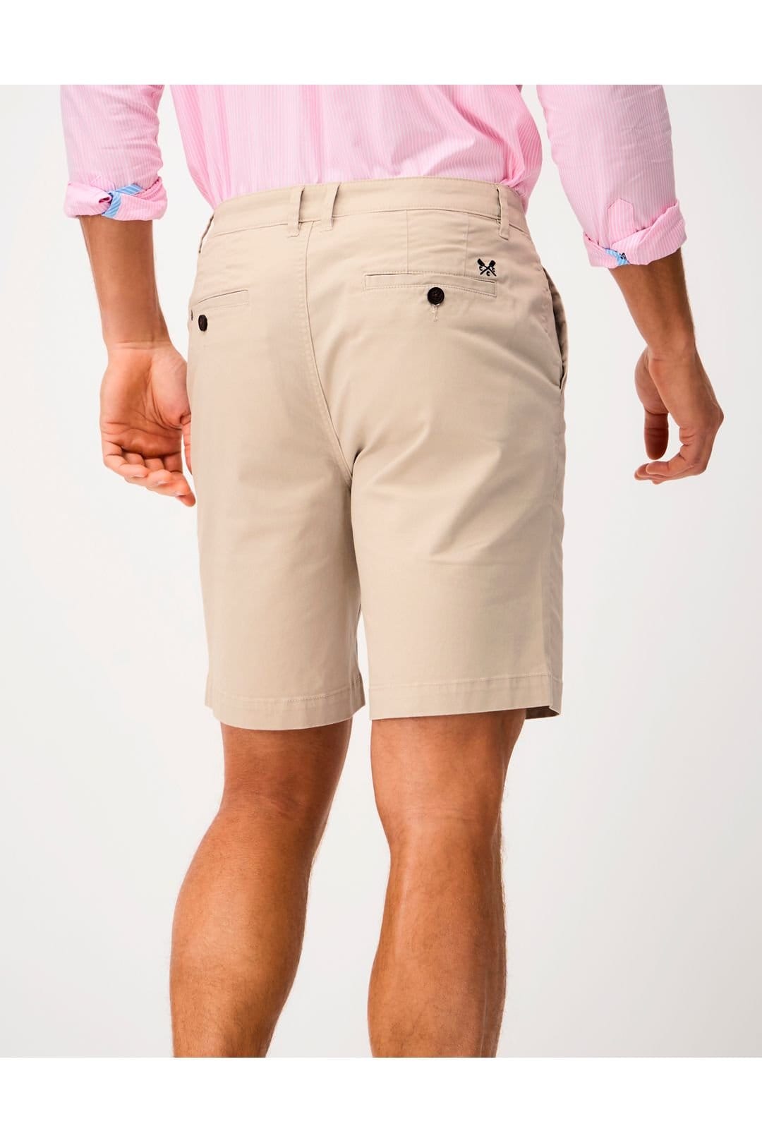 Crew Clothing Crew Clothing Men's Bermuda Chino Stretch Shorts Stone - 4