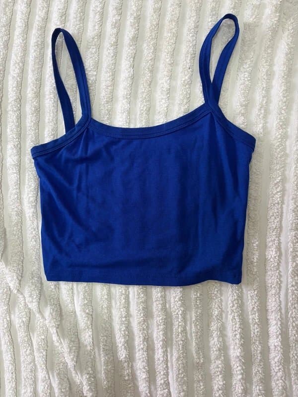 Shein Vibrant Cobalt Blue Cropped Camisole Tank Top