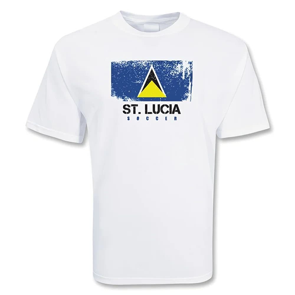 St Lucia St Lucia Men's St. Lucia Soccer T-Shirt in White