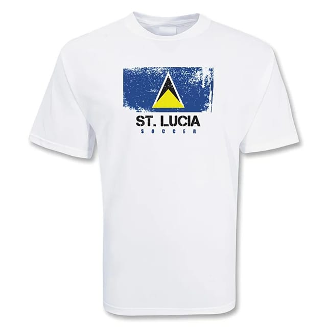 St Lucia St Lucia Men's St. Lucia Soccer T-Shirt in White - 2