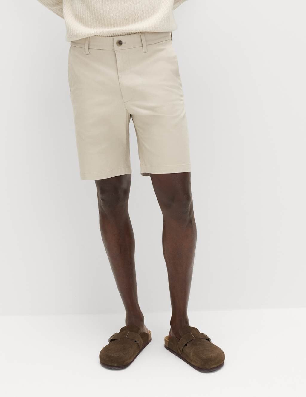 Marks & Spencer M&S Regular Fit Stretch Chino Shorts Beige