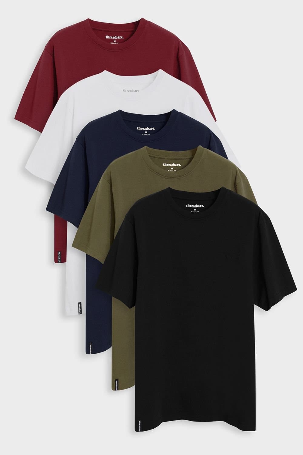 Threadbare Threadbare Men's 5-Pack Short Sleeve Cotton T-Shirts