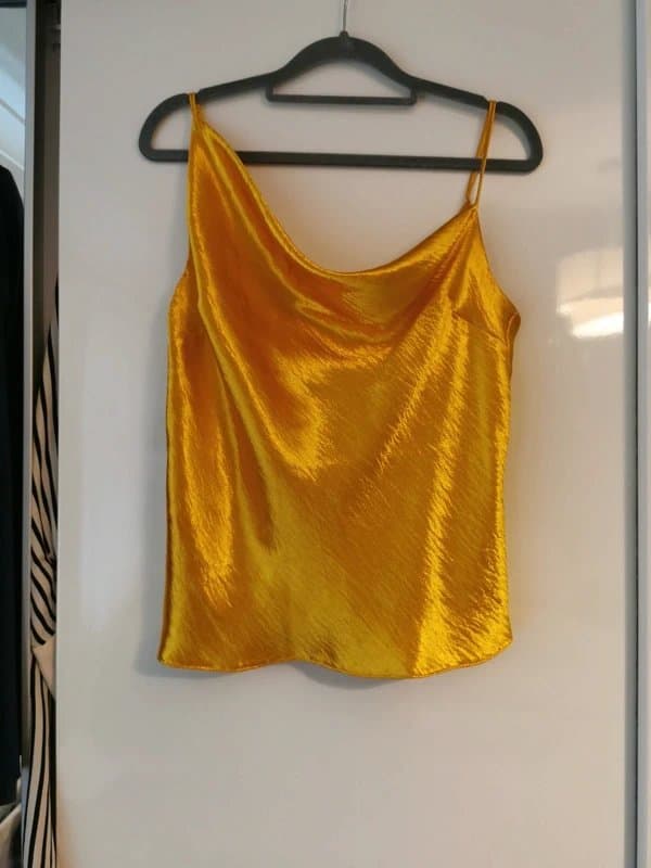ASOS Asos yellow gold cowl neck top size 8
