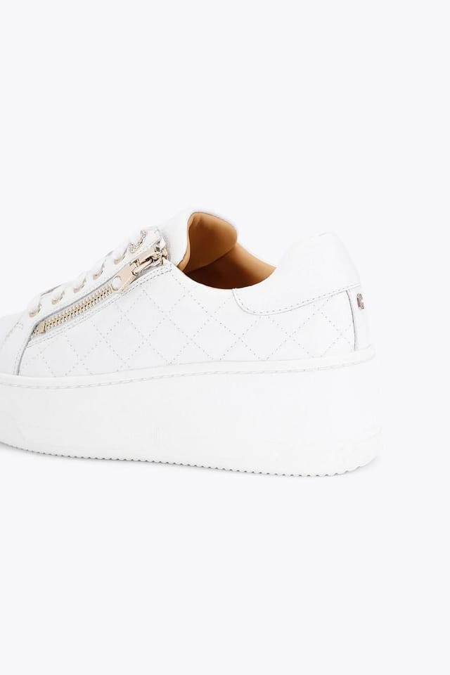 Carvela Carvela Women's 'Connected Zip' Leather Trainers in White - 3