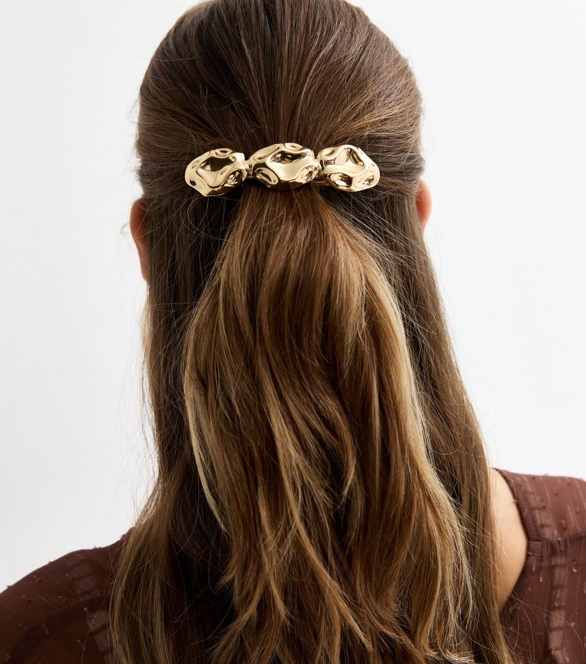 New Look Gold Tone Hammered Hair Slide Clip New Look