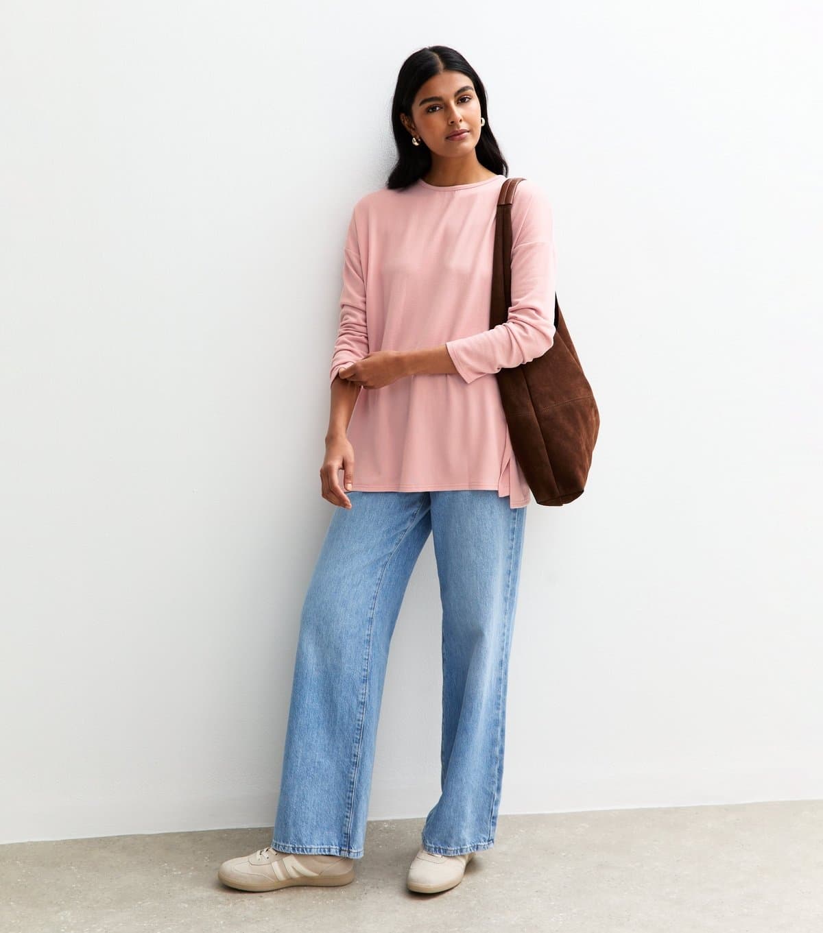 New Look Women's Pink Soft Touch Long Sleeve Top New Look