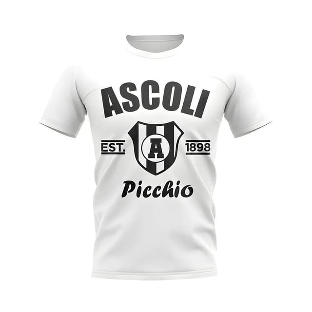 Ascoli Ascoli Men's Mens Established Football T-Shirt White in Blue - 2