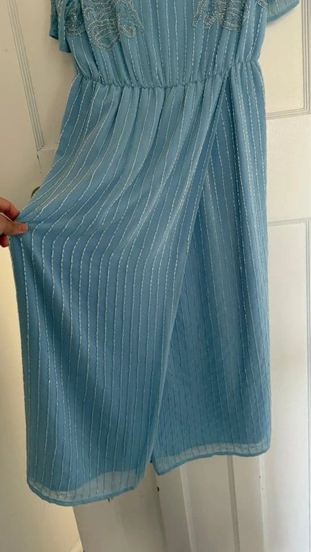 ASOS Light Blue Embellished Maternity Dress Size 8