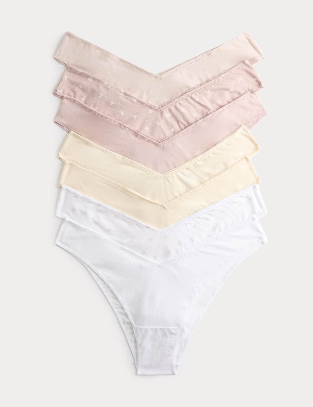 Marks & Spencer M&S 7 Pack Pure Cotton Miami Knickers Pink Mix