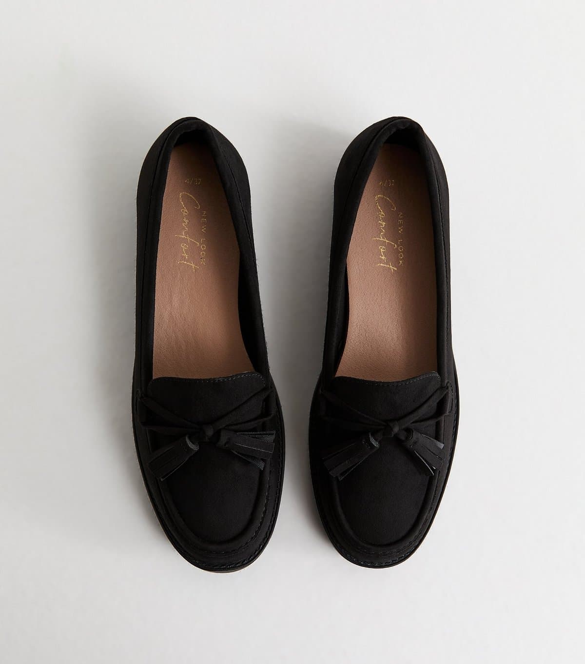 New Look Women's Black Faux Suede Bow Applique Loafer New Look