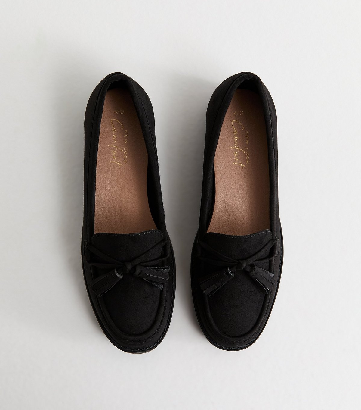 New Look Women's Black Faux Suede Bow Applique Loafer New Look - 2