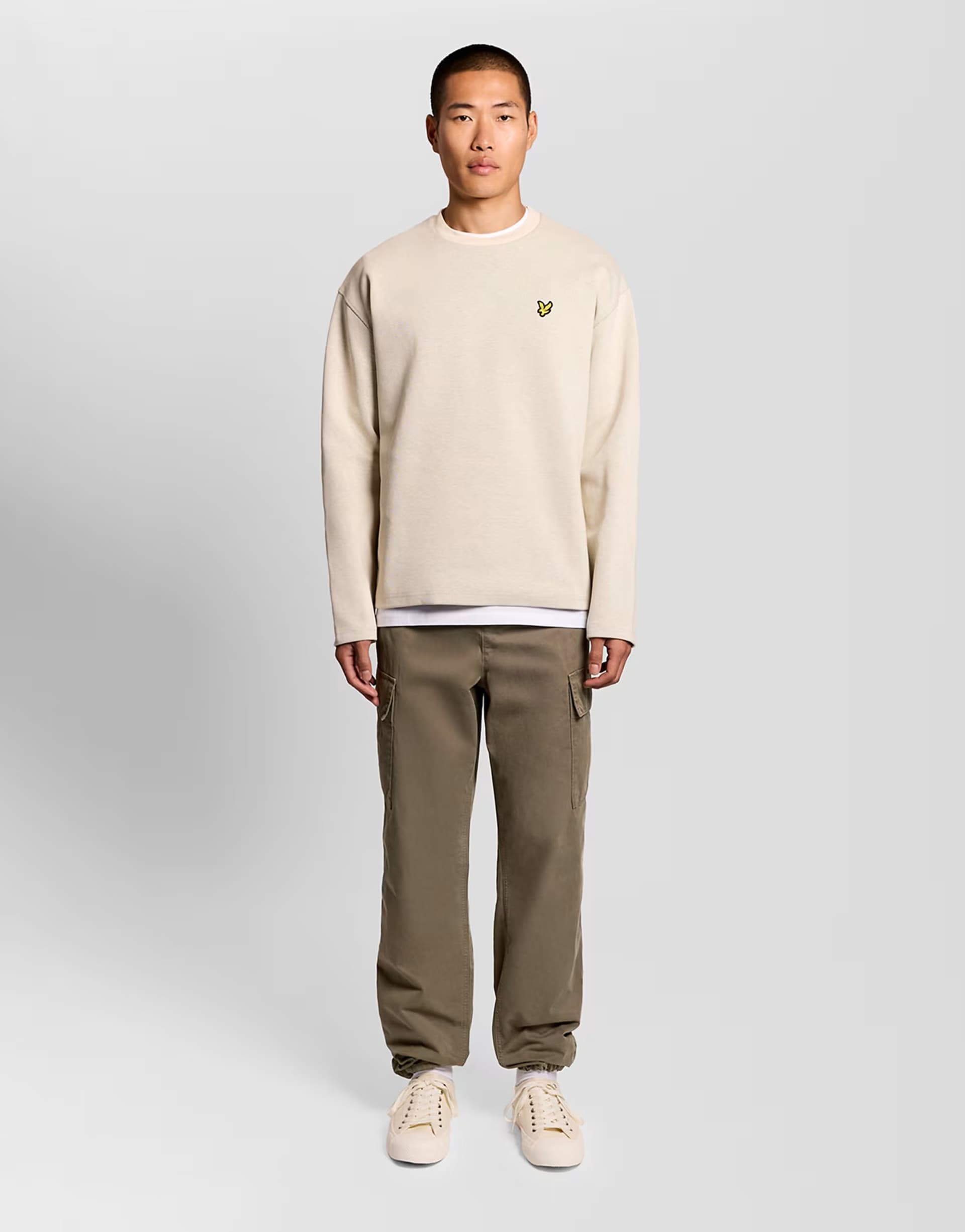 ASOS Lyle & Scott Trousers cuffed cargo trousers in x569 khaki ash