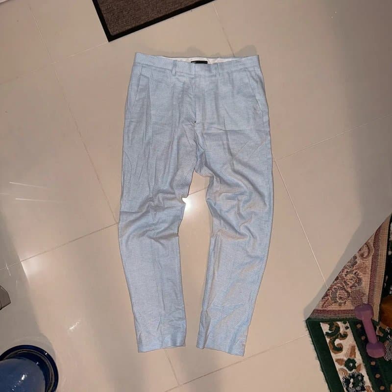ASOS Design ASOS Design Light Blue Check Trousers