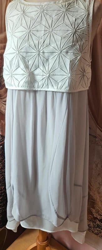 Mint Velvet Mint Velvet ivory chiffon lace detailed dress size 12