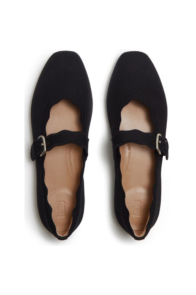 FitFlop FitFlop Women's Delicato Wave-Edge Mary Janes in Black - 3